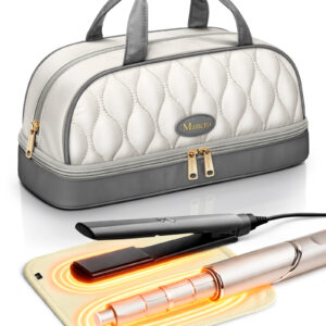 Mancro Hair Tools Travel Bag Compatible with Shark FlexStyle, Quilted Puffy Travel Case with Heat-Resistant Mat